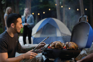 TravelQ 285 Portable Gas Grill - Choose from Blue or Red (Only Red includes the drop in cast iron griddle)
