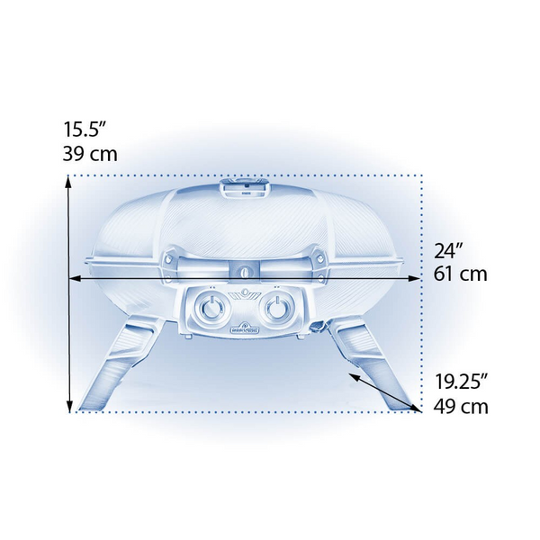 TravelQ 285 Portable Gas Grill - Choose from Blue or Red (Only Red includes the drop in cast iron griddle)