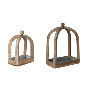 Mango Wood Arched Tabletop Tray - Comes in 2 Sizes