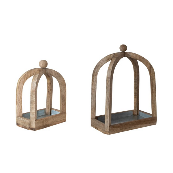 Mango Wood Arched Tabletop Tray - Comes in 2 Sizes