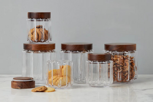 Elegant Fluted Glass Pantry Canister - Comes in Small & Large