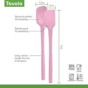 Flex-Core® All Silicone Mini Spatula & Spoonula (Set of 2) - Choose Pink Sorbet or Blue Slate