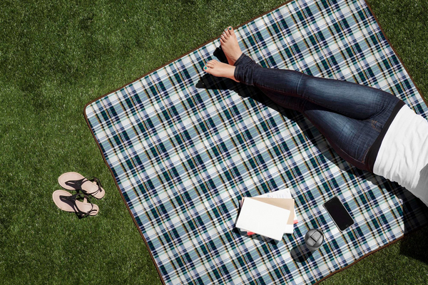 Picnic Tote Blanket - Available in English Plaid or Marine Stripe