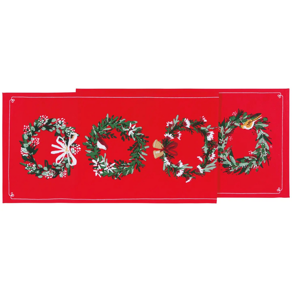 Wreaths Christmas Runner 72"