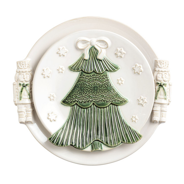 White Christmas Platter Set - Set of 2 Platters