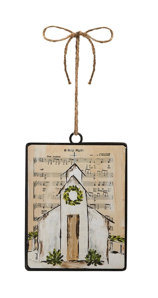 Music Sheet Church Rectangle Ornament- 2 Different Styles to Choose From