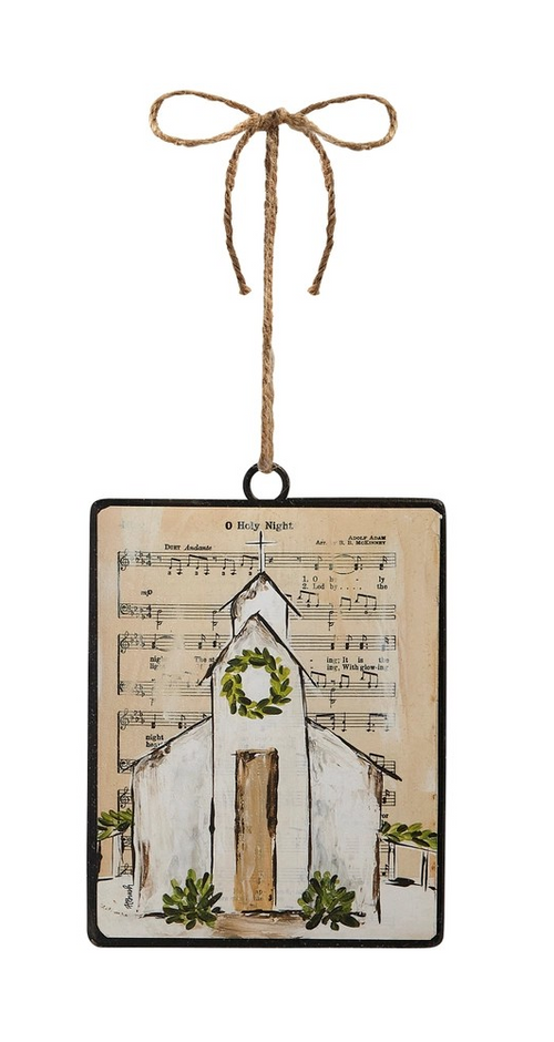 Music Sheet Church Rectangle Ornament- 2 Different Styles to Choose From