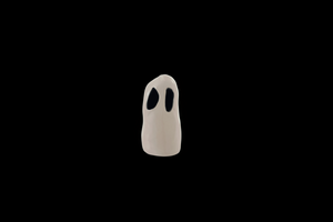 Stoneware Ghost Lantern Cut-Out Eyes - Choose Small or Large