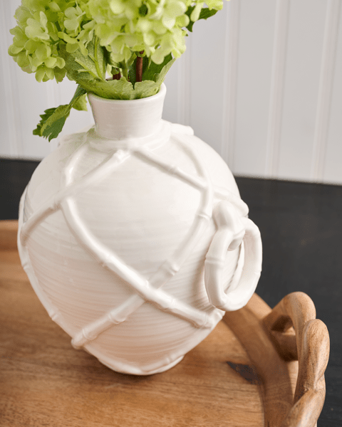 Artisan Wood Serving Tray with Twisted Handles