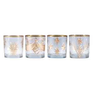 Gold Etched Glass Votive Asst.