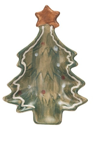 Hand Painted Christmas Tree Tidbit with Star-4 Different Colors
