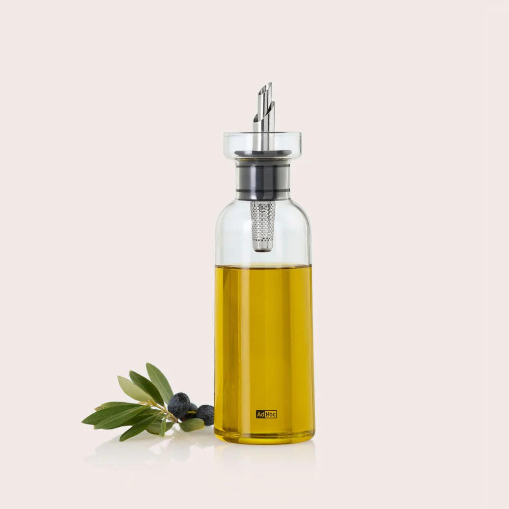 AromaPour Oil & Vinegar Dispenser - Available in Clear or Grey Glass