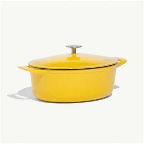 Made In Enameled Cast Iron 7 Qt. Oval Dutch Oven- Choose from 5 Colors