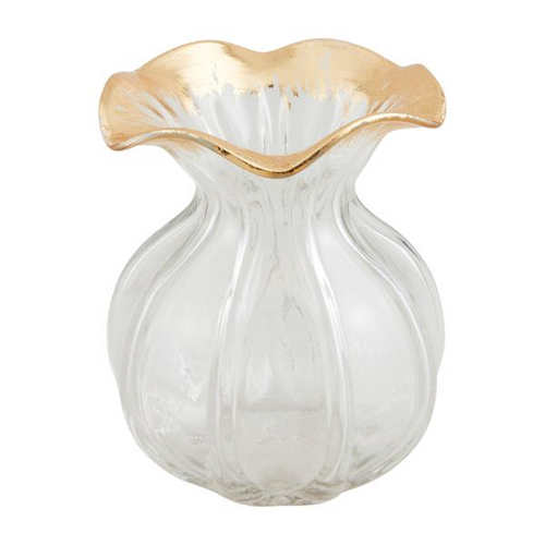 Gold Edge Ruffle Vase - Comes in Small or Large