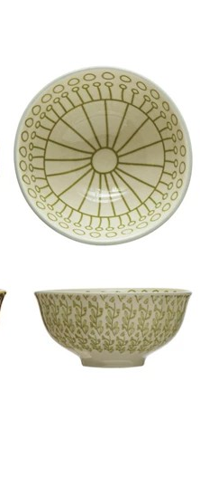 Patterned Stoneware Nibble Bowl - 4 Styles to Choose From