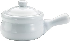 French onion Soup Crock w/ Lid White Porcelain