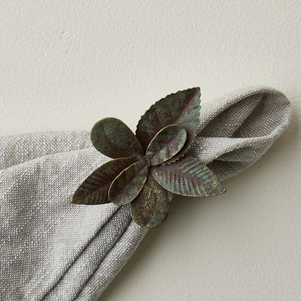 Floral Leaf Napkin Ring by Tableau