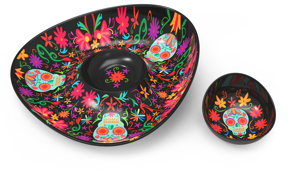 Chip and Dip Holder Day of the Dead Edition