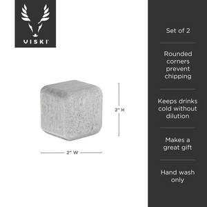Glacier Rocks Large Soapstone Whiskey Cubes - Set of 2
