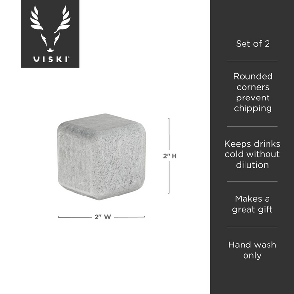 Glacier Rocks Large Soapstone Whiskey Cubes - Set of 2
