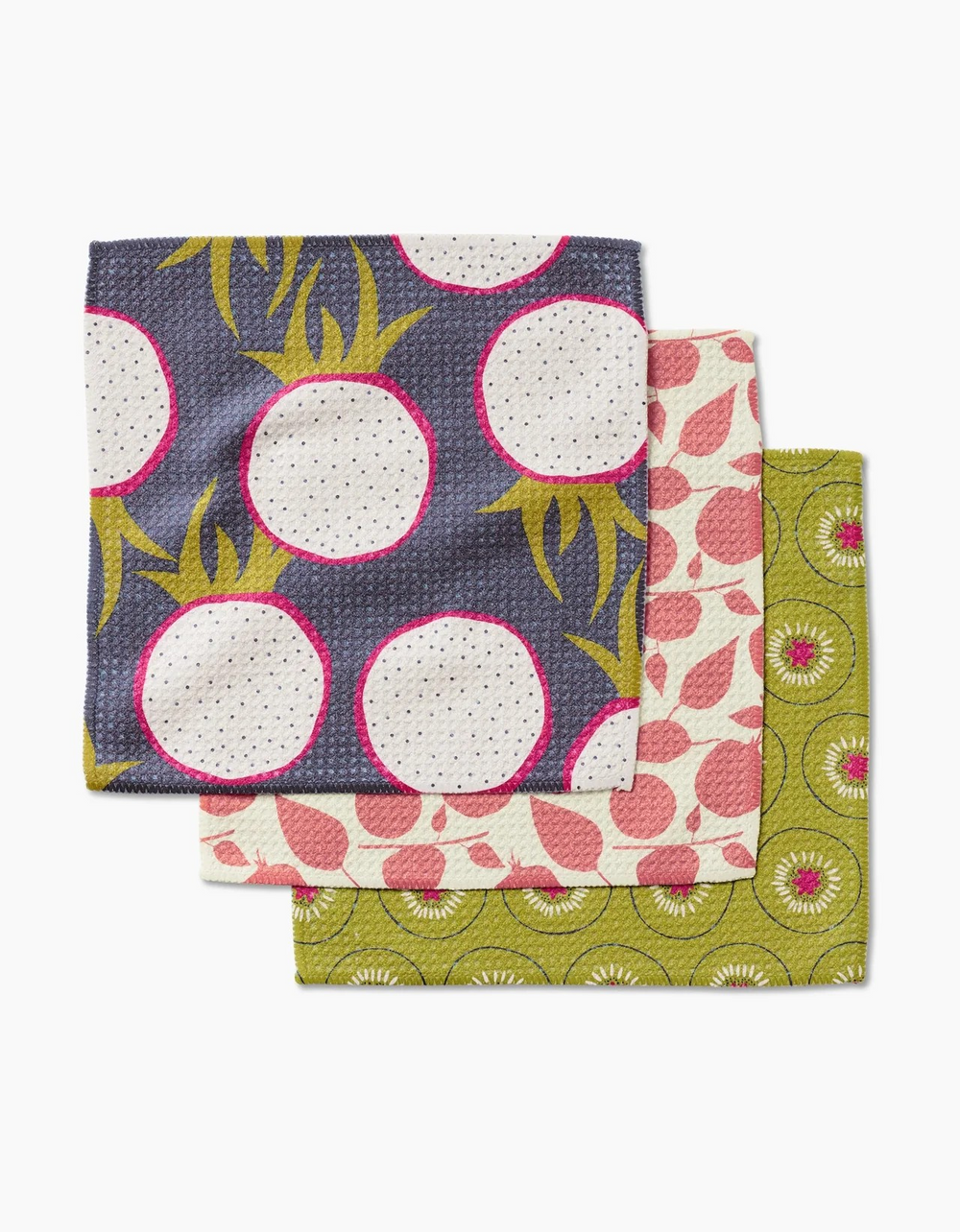 Tropical Fruit Dishcloth Set of 3 Geometry