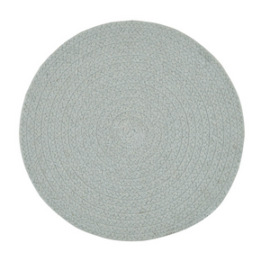 Essex Round Braided Place Mat Blue Mist