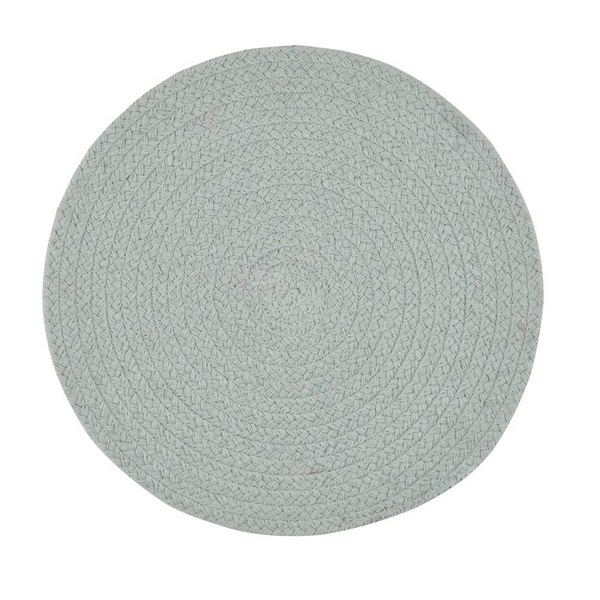 Essex Round Braided Place Mat Blue Mist