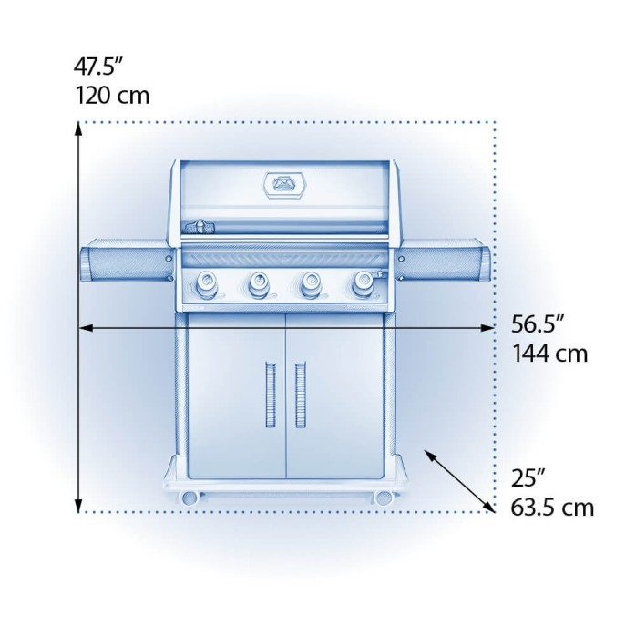 ROGUE 525 Grill BLACK - Cast Iron Grates - Choose Propane or Natural Gas