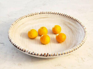 Mud Pie White Nested Beaded Bowl Set