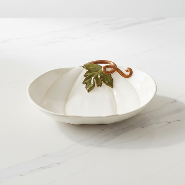 White Pumpkin Serving Bowl