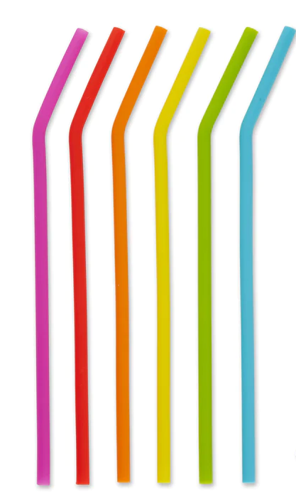 RSVP Silicone Straws Set of 6