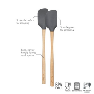 Flex-Core Spat Spoon Wood Handle Charcoal