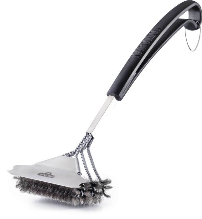 Triple-Row Grill Brush w/ Stainless Steel Bristles