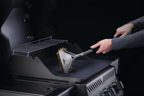 Triple-Row Grill Brush w/ Brass Bristles