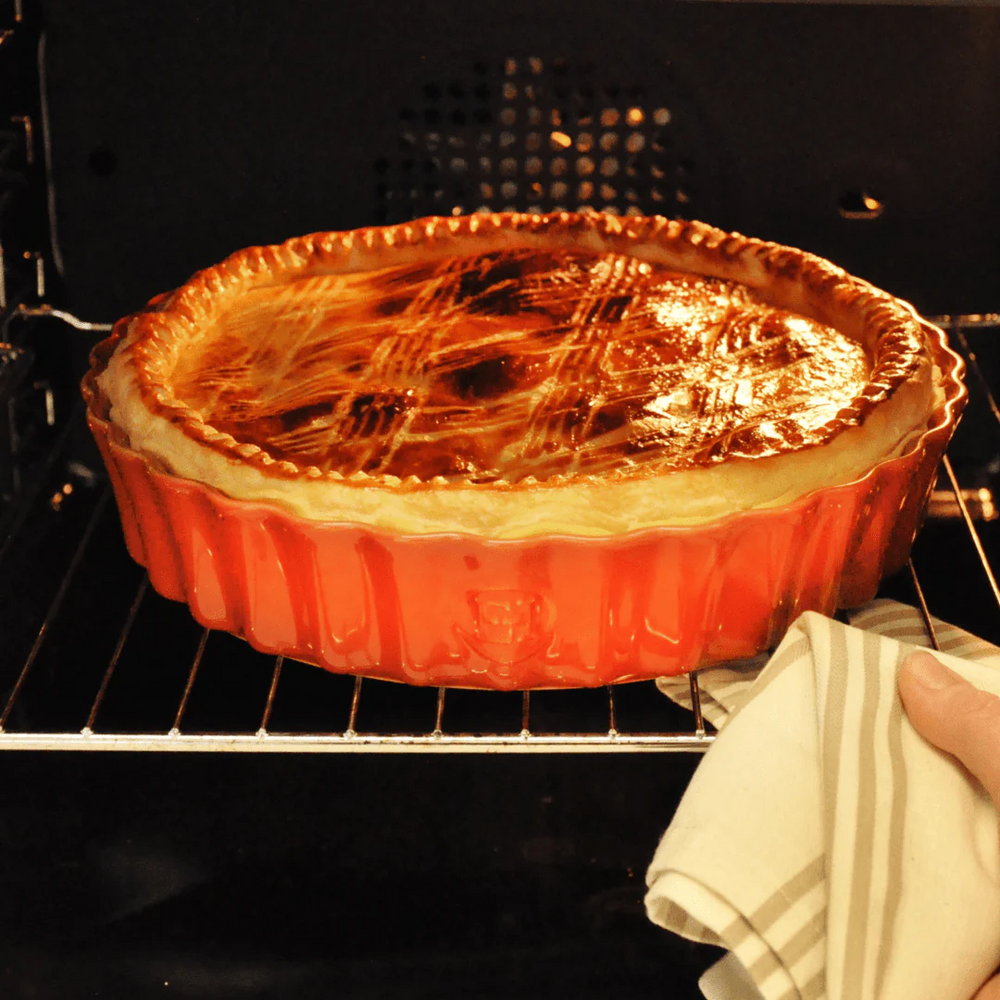 Burgundy Deep Tart Dish 28cm.