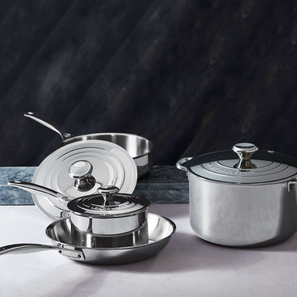 Le Creuset, Stainless Steel, Signature 7-piece Cookware Set