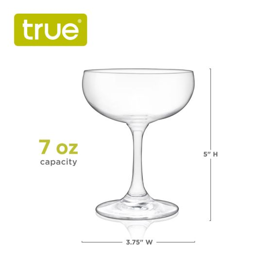 7 oz Coupe Glasses, Set of 4 by True