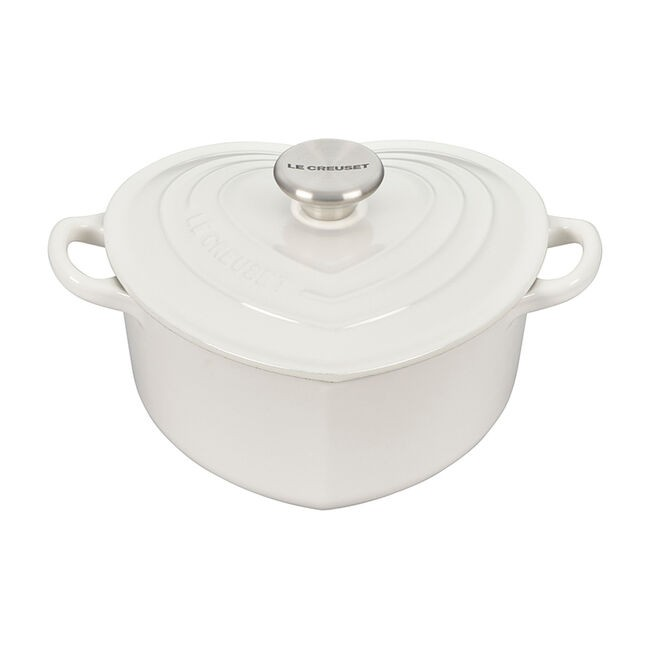 Le Creuset Traditional Heart Cocotte 2 Qt. Shiny White