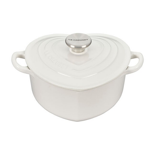 Le Creuset Traditional Heart Cocotte 2 Qt. Shiny White