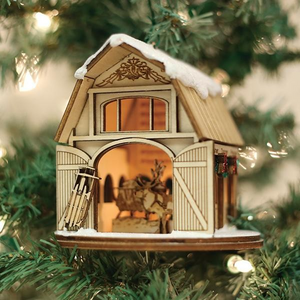 Santa's Reindeer Barn Ginger Cottages Ornament