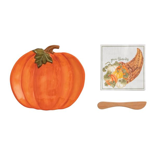 Pumpkin Plate Napkin Set - 2 Styles