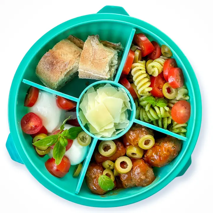 Poke Bowl with 4 Part Divider - Paradise Aqua