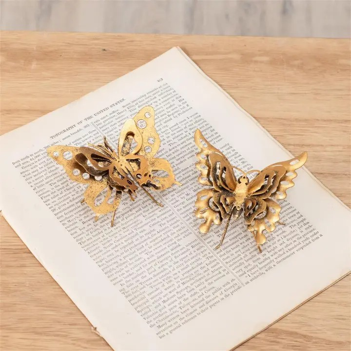 3D Metal Gold Butterfly Asst.
