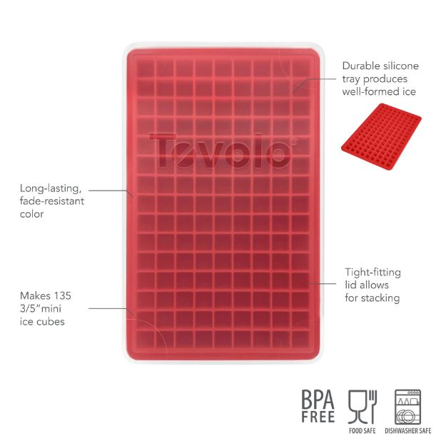 Mini Ice Cube Tray with Lid (Candy Apple Color)