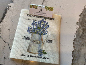 Swedish Dish Cloth, Colorado Columbine