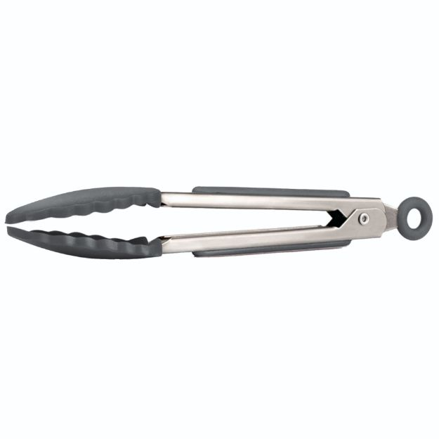 Mini Silicone Tongs (8.25 Length) Charcoal