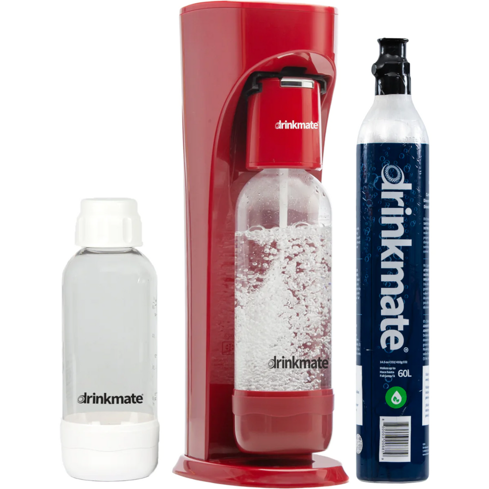 Drinkmate OmniFizz Sparkling Water and Soda Maker (Red)