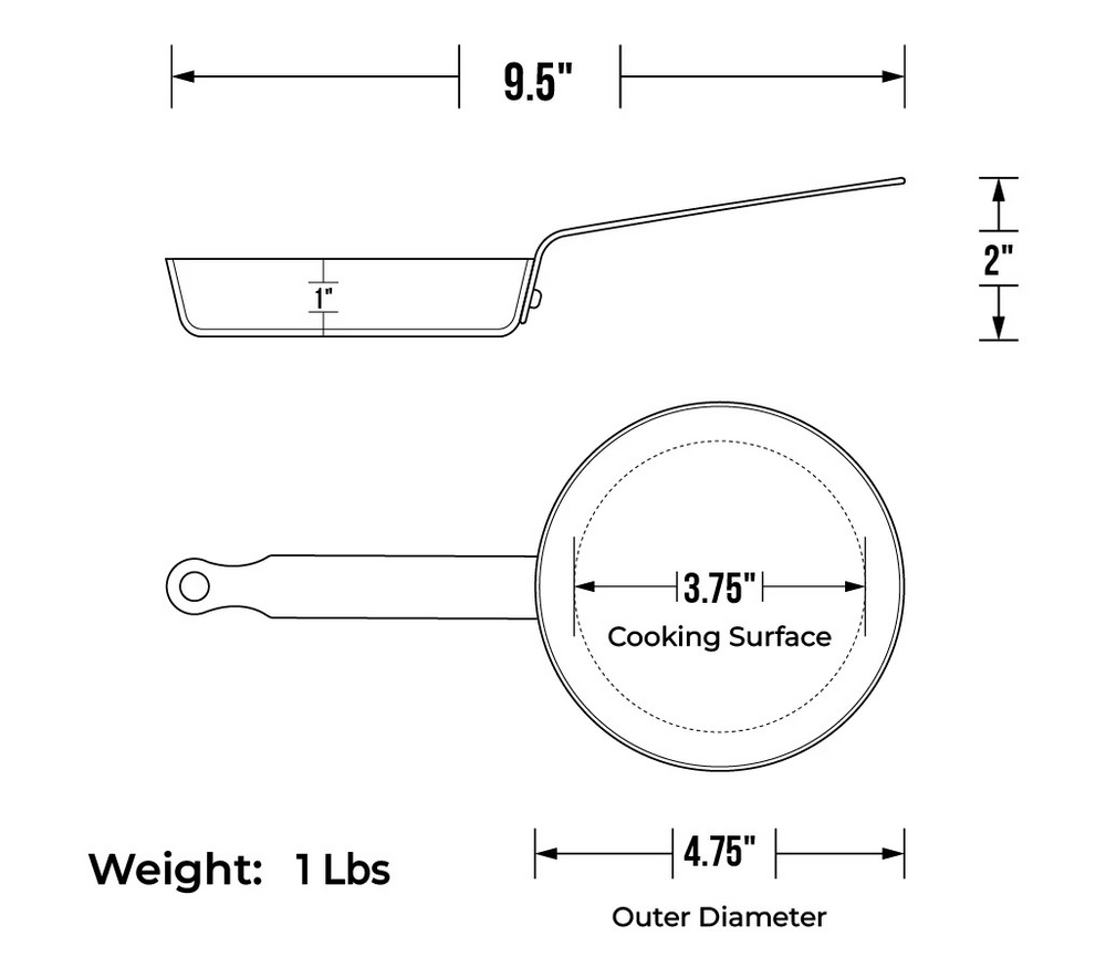 5.5" MINERAL B Carbon Steel Egg & Pancake Pan De Buyer