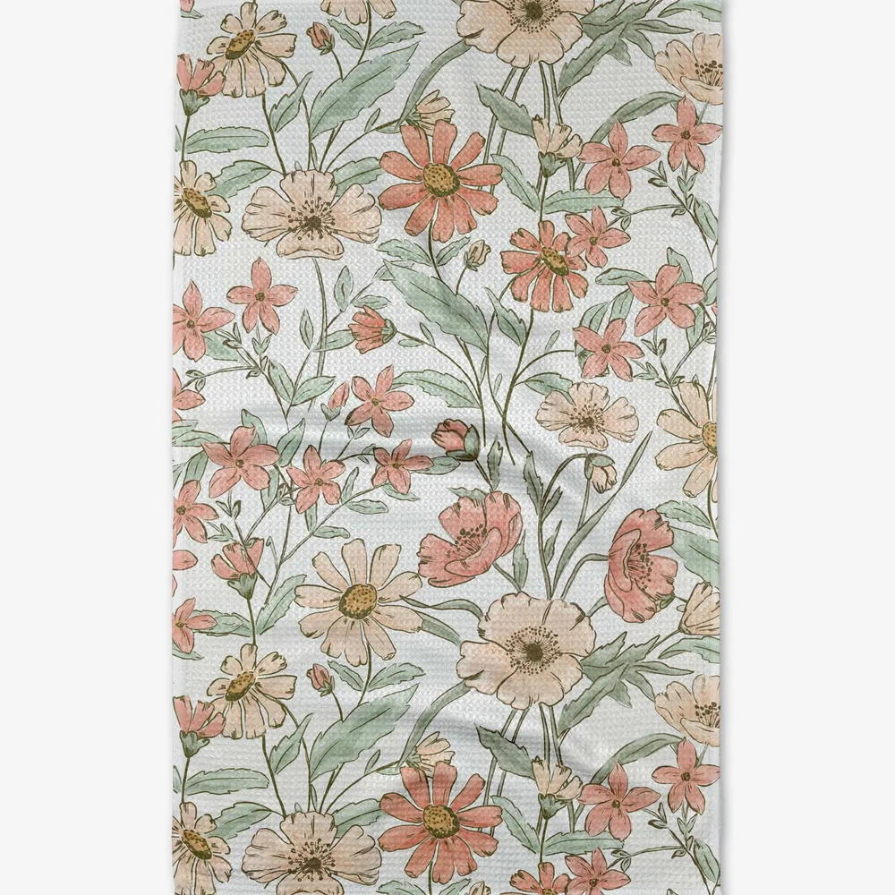 Wildflower Whisper Tea Towel Geometry