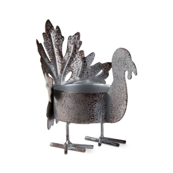 Turkey Leaf Tealight Holder - Bronze